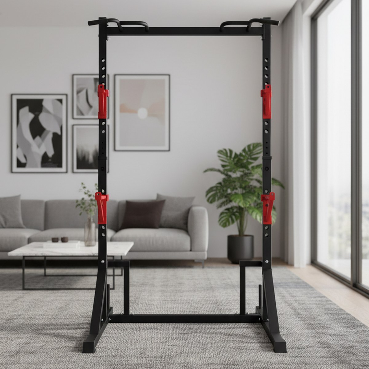 조절 가능한 파워 랙과 풀업 바가 있는 홈짐 스쿼트 스 - Home Bar And Gym 리뷰 및 가격