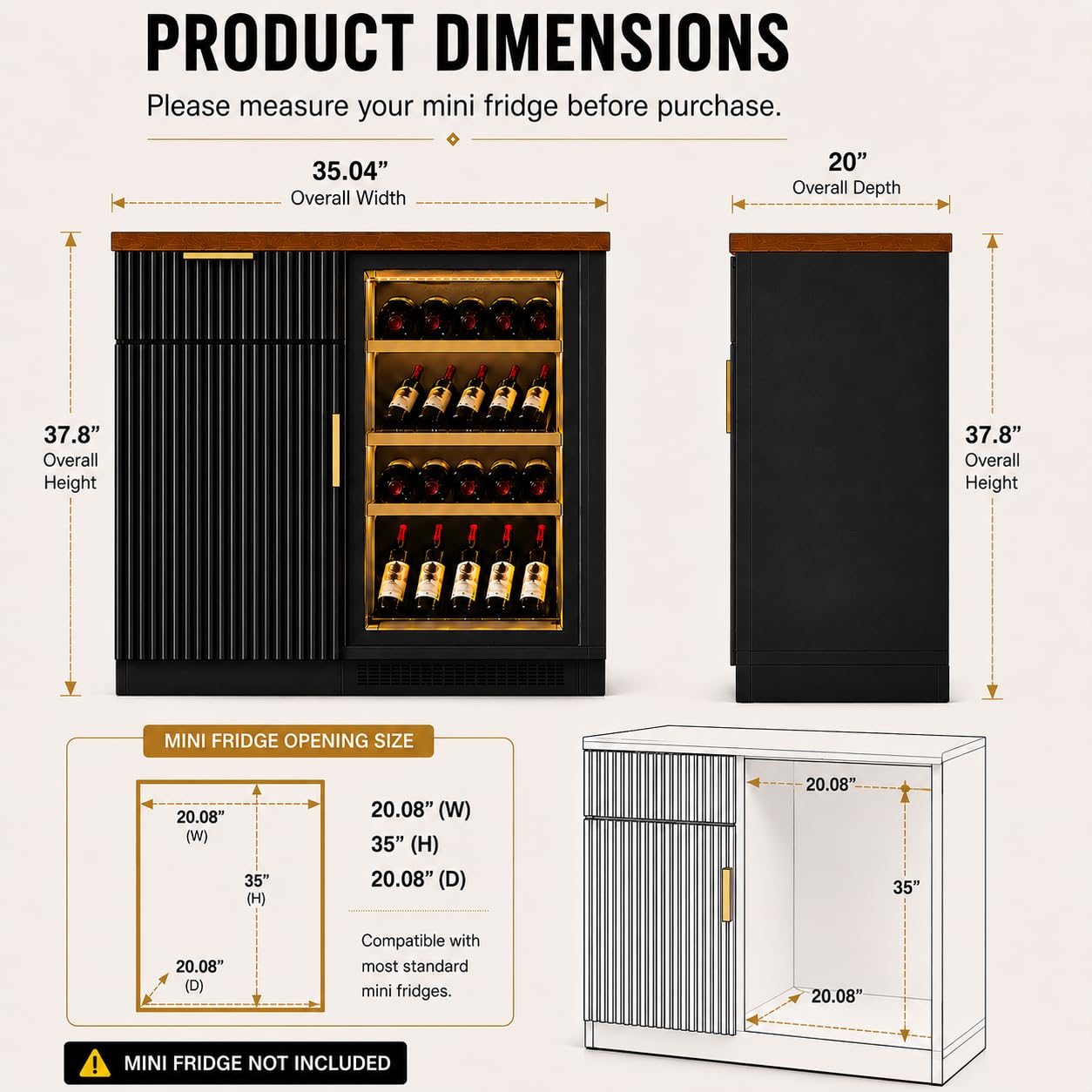 냉장고 공간과 전원 콘센트가 있는 커피 바 수납장, 서 - Home Bar And Fridge 리뷰 및 가격