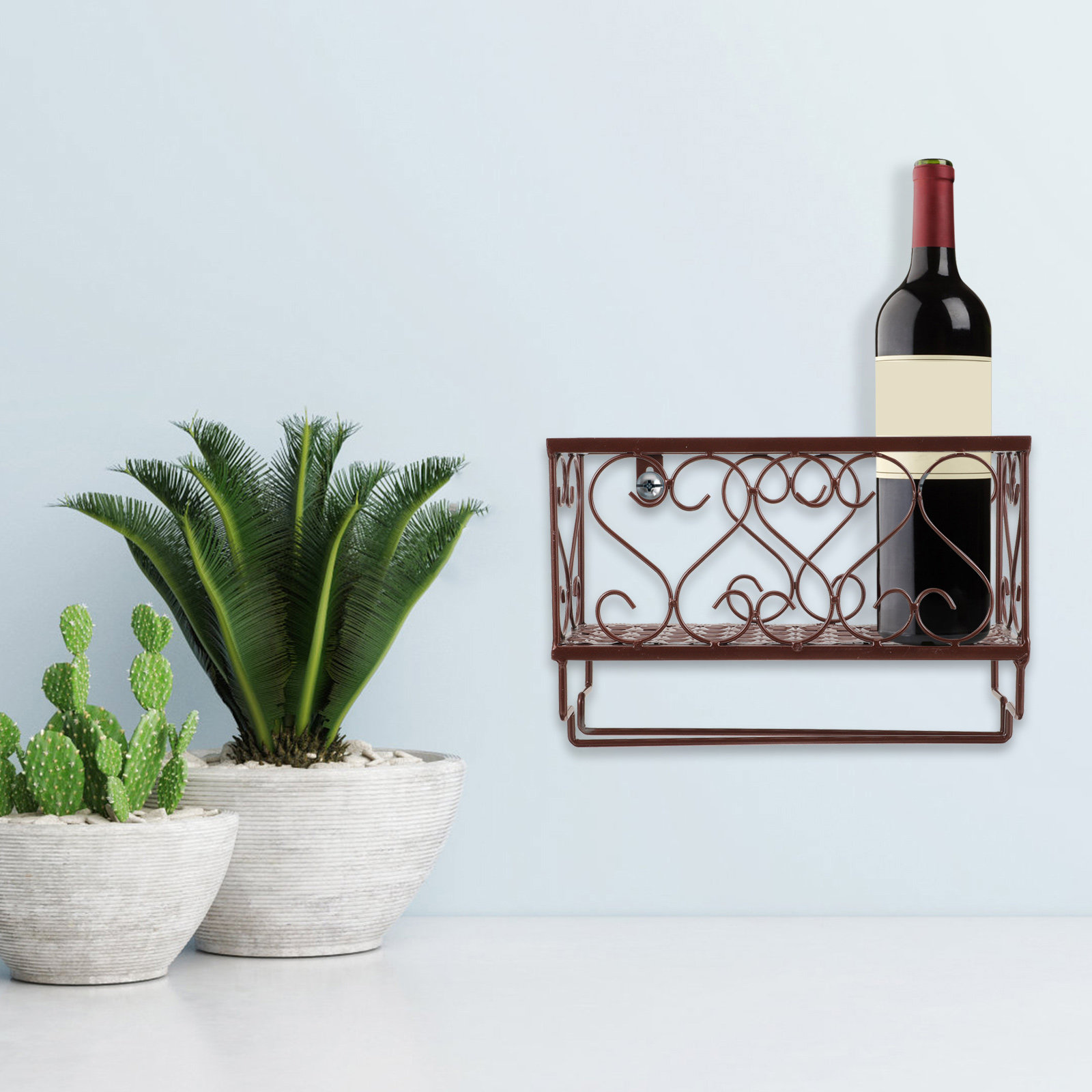 공간 절약형 벽걸이 와인랙 - 병과 와인잔을 위한 프리 - Home Bar Shelf 리뷰 및 가격